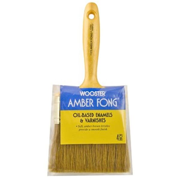 Light House Beauty 1123 4 in. Amber Fong Varnish Brush China Bristle - Brown - 4 in. LI3568320 - main